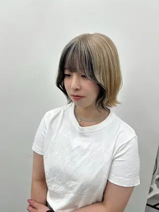 ミディアム カラー レイヤーカット韓国 暖色⭐︎KANAKOのヘアスタイル