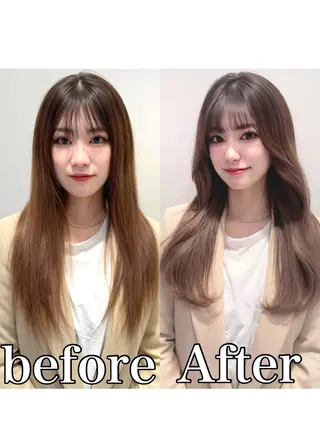 ロング カラー ネイル 顔周り特化/韓国ヘア /レイヤー/吉野幸大のヘアスタイル