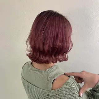 ミディアム カラー パーマ メンズ キッズ ネイル 女性専用サロン梅田 髪質改善カラーakiのヘアスタイル