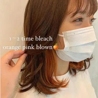 ミディアム カラー 似合わせカットカラー ♡佐藤捺美のヘアスタイル