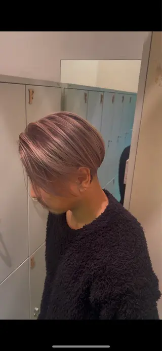 カラー メンズ ハイトーンカラー/エ クステ/デザインのヘアスタイル