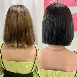 ミディアム カラー パーマ 髪質改善/縮毛矯正 /ブリーチ矯正/岡部のヘアスタイル