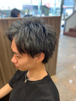 ショート パーマ メンズ IwAsh中山所属・✂︎中山ブリーチ・ パーマ✂︎露木智也のヘアスタイル