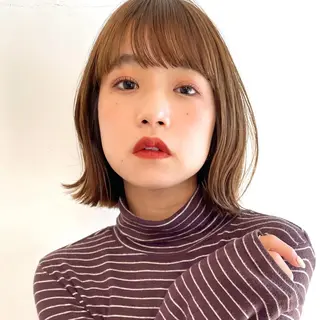 ミディアム カラー OAK 学芸大学所属・秋葉萌　透明感カラー /レイヤー/ボブ♡のヘアスタイル