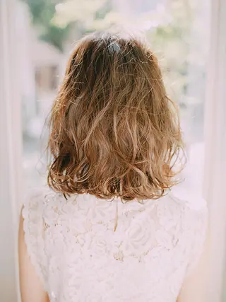 ミディアム カラー パーマ 福島 浩司のヘアスタイル