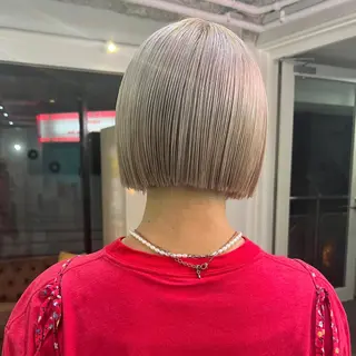 ミディアム カラー パーマ ヘアアレンジ メンズ キッズ ネイル マツエク・マツパ アイブロウ 🧨ブリーチー×ボブ レイヤー💎じゅえるのヘアスタイル