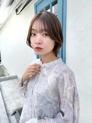 ショート カラー 結べるレイヤーボブ くびれLady表参道のヘアスタイル