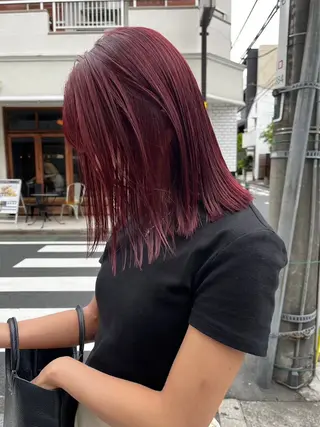 ミディアム カラー hana /渋谷/ブリーチのヘアスタイル