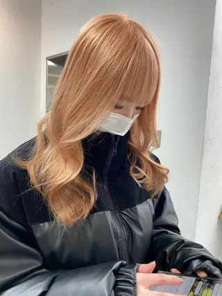 ロング カラー ヘアアレンジ 韓国/ハイトーン/ ボブ🎀MIKU🎀のヘアスタイル