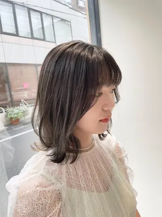 ミディアム ブリーチなし/透明感 カラー🕊️坂入上総のヘアスタイル