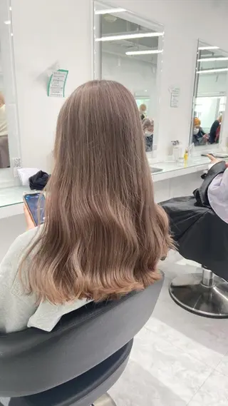 カラー ふんわり🐏ガーリー ベージュ🤎こころのヘアスタイル