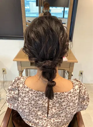 ミディアム ブリーチなしWカラー /酸性ストレート河本のヘアスタイル