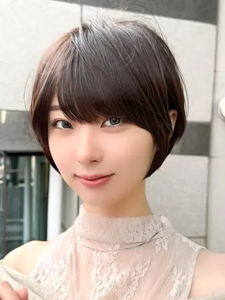 ショート ショートヘア くすみカラー、大場猛のヘアスタイル