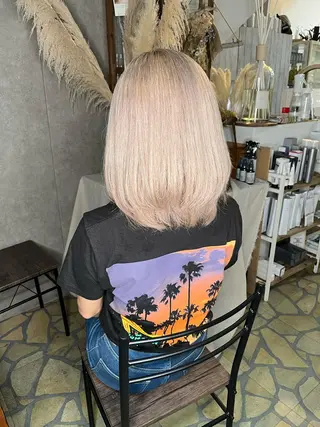 ミディアム エクステ・髪質改善・ ブリーチ・吉田大介のヘアスタイル