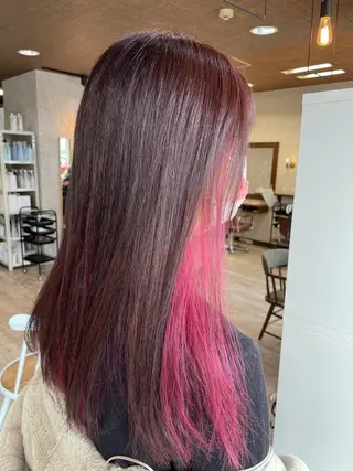 ロング カラー ヘアアレンジ イワタ マハ/ minim hairのヘアスタイル