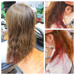 セミロング カラー パーマ kimiwada maiのヘアスタイル