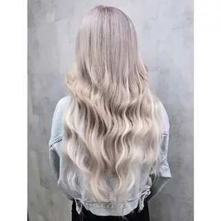 ロング カラー 編み込みエクステ/ ハイトーン りょすけのヘアスタイル