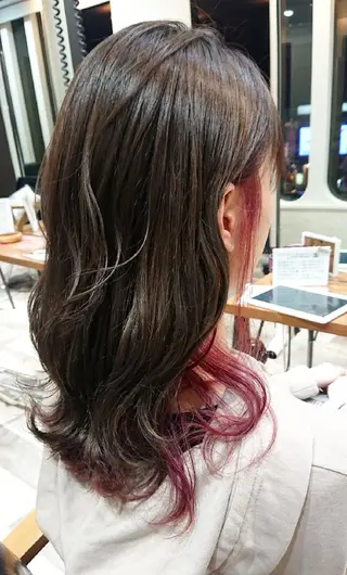 セミロング カラー ACROあべの店所属・艶カラー/インナー /グラデ/大西小百合のヘアスタイル