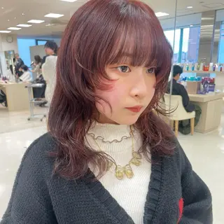 セミロング カラー パーマ ヘアアレンジ 🍒KIKUCHI KANAE🍒のヘアスタイル