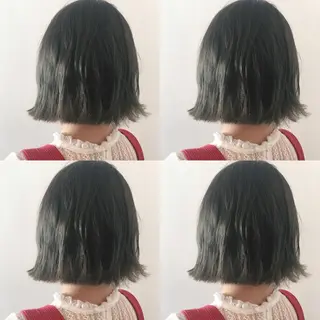 ミディアム カラー RINA🧤 デザインとボブのヘアスタイル