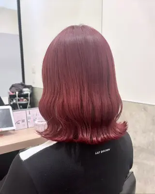 セミロング カラー 💗ガーリーヘア🎀 saki💗のヘアスタイル