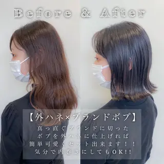 ショート カラー 顔周りレイヤー/ボブ 銀座✨中野まさひろのヘアスタイル