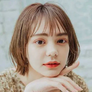 ミディアム カラー ハイトーン/ボブ/ ハイライト🌱ᩚ涼介のヘアスタイル