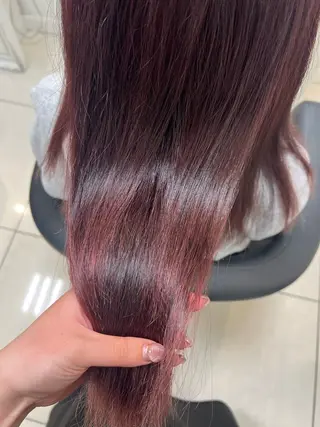 セミロング カラー 暖色カラー🌹 中山由梨のヘアスタイル