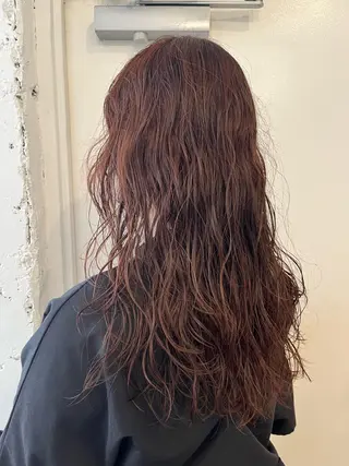セミロング カラー パーマ ✴︎UNU ✴︎モエカのヘアスタイル