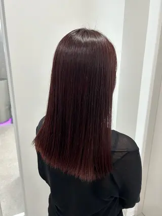 セミロング カラー 愛結 暖色カラー🎀🩰のヘアスタイル