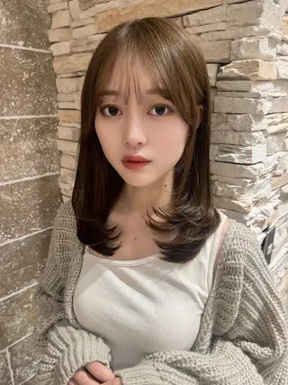 ミディアム 撮影カットモデル募集 前髪、顔周り/徳永のヘアスタイル