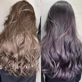 セミロング ブリーチ✨ハイライト 透明感カラー/アヤノのヘアスタイル