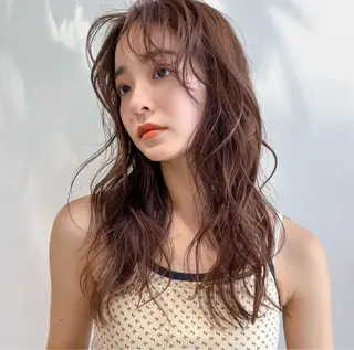 ロング パーマ レイヤーカット/ くびれヘア佐藤大空のヘアスタイル