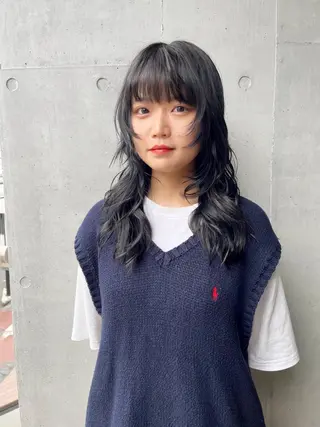 ミディアム ハイトーンNo.1✨ パーマ✨イマイタツヤのヘアスタイル