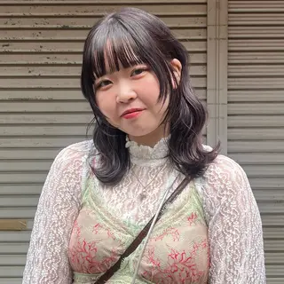 セミロング カラー Qin所属・ルーツカラー 🌟 ミキのヘアスタイル