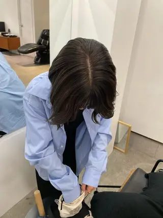 ミディアム カラー レイヤーパーマ、ボブ 小須田ゆあのヘアスタイル