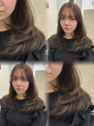 ミディアム カラー ヘアアレンジ レイヤーカット指名 No.1💖マユカのヘアスタイル