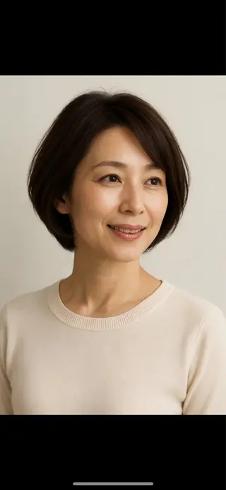ミディアム 髪質改善/マツエク 透明感カラー衣笠のヘアスタイル