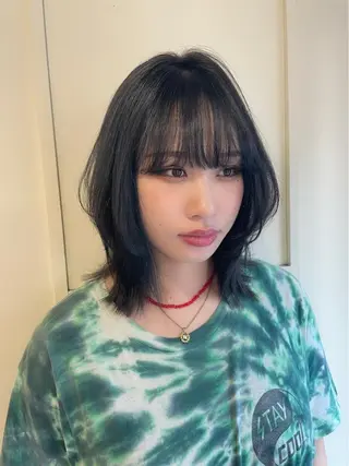 ミディアム カラー ヘアアレンジ ナガミネアリサ/ 学芸大学/海外ヘアのヘアスタイル