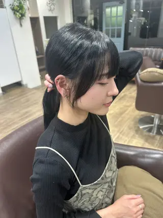 セミロング カラー パーマ ヘアアレンジ VIVIE【ヴィヴィ】所属・髪質改善/韓国風 レイヤー/田村祐樹のヘアスタイル