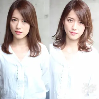 ミディアム カラー パーマ 成松 勇治のヘアスタイル