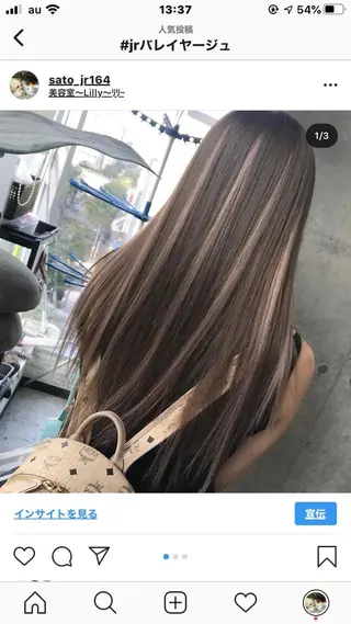 ロング カラー 最高級シールエクステ 💜Fave/あかねのヘアスタイル