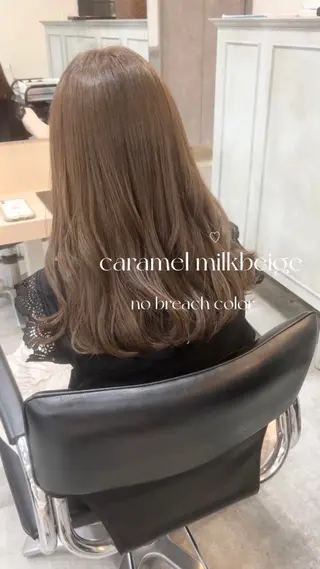セミロング カラー misaki🩰🤍 まろみ透け感カラーのヘアスタイル
