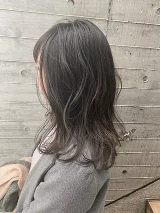 ミディアム カラー ヘアアレンジ ブリーチなしで透明感 艶カラー【Ryo】のヘアスタイル