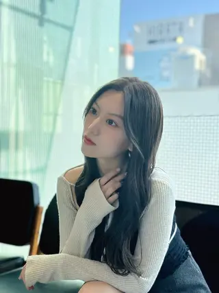 セミロング カラー パーマ レイヤー/グレージュ 赤み消し/コウスケのヘアスタイル