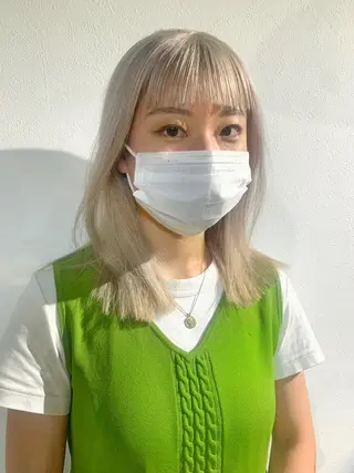 ミディアム ハイトーンNo.1✨ パーマ✨イマイタツヤのヘアスタイル