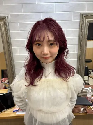セミロング kanayo/暖色 color💖のヘアスタイル