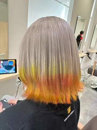 セミロング カラー ヘアアレンジ Design Color🐰アユミのヘアスタイル