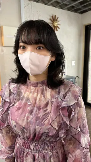 ミディアム カラー フリーランス所属・韓国ヘア レイヤー くびれヘアMATSUのヘアスタイル