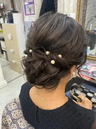 セミロング ヘアアレンジ 土屋朱理/ ハイトーンカラーのヘアスタイル